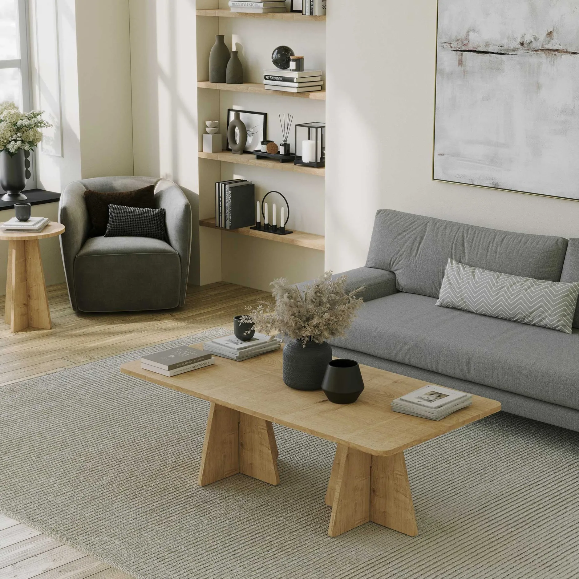 Mushroom 2 Couchtisch | 100 % MELAMIN | Saphir-Eiche