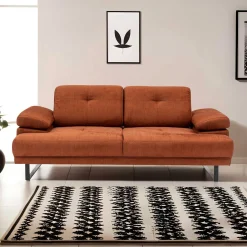 Mustang 2-Sitzer-Schlafsofa | BUCHENHOLZ / SPANPLATTE | Orange