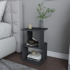Nachttisch Carter - 100% MELAMINE - Anthrazit - 29,6 x 49,4 x 29,6 cm