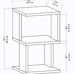 Nachttisch Carter - 100% MELAMINE - Eiche - 29,6 x 49,4 x 29,6 cm