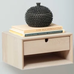 Nachttisch Cedro 37x32cm, 1 Schublade - Eiche weiß