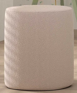 Nachttisch / Fußhocker Maeva - 41x41x41,5 cm - Rosa Bouclé-Stoff