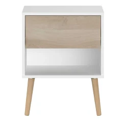 Nachttisch Hardy 44cm 1 Schublade - Molke/Eiche