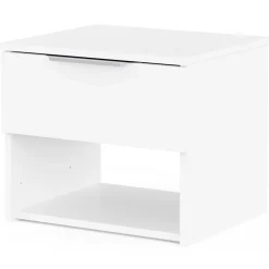 Nachttisch Micheline - 44x37x38cm - mit Ablageschublade - weiß