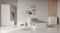 Nachttisch Micheline - 44x37x38cm - mit Ablageschublade - weiß