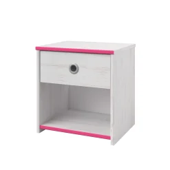 Nachttisch Smoozy 1 Schublade - weiß/rosa oder weiß/blau