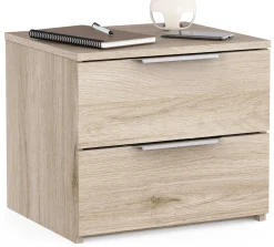 Nachttisch Spectre - 44x37x38cm - 2 Schubladen - Eiche Dekor