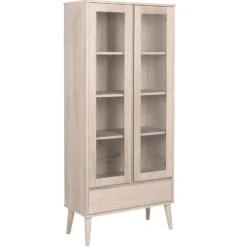 NaliniEsszimmer : Esstisch, Anrichte, Vitrine - Eiche hell furniert