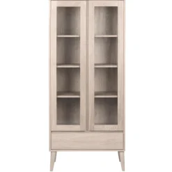 NaliniEsszimmer : Esstisch, Anrichte, Vitrine - Eiche hell furniert