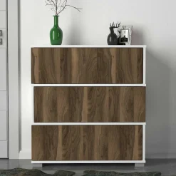 Napolyon Schuhschrank | 100 % MELAMIN | Weiß, Walnuss