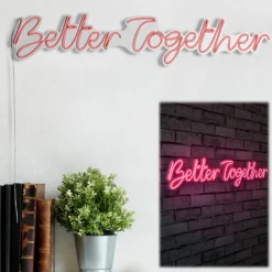 Neon Graph Dekorative LED-Beleuchtung aus Kunststoff | Rosa | 84 x 16 x 2 cm