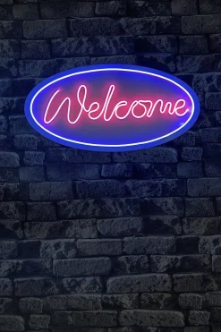 Neon Graph Dekorative LED-Beleuchtung aus Kunststoff | Blau & Rosa | 29 x 58 x 2 cm