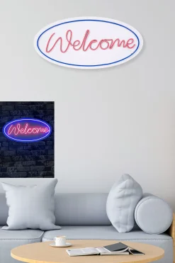 Neon Graph Dekorative LED-Beleuchtung aus Kunststoff | Blau & Rosa | 29 x 58 x 2 cm