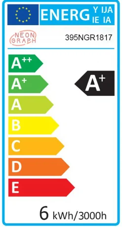 Neon Graph Dekorative LED-Beleuchtung aus Kunststoff | Blau | 66 x 38 x 2 cm