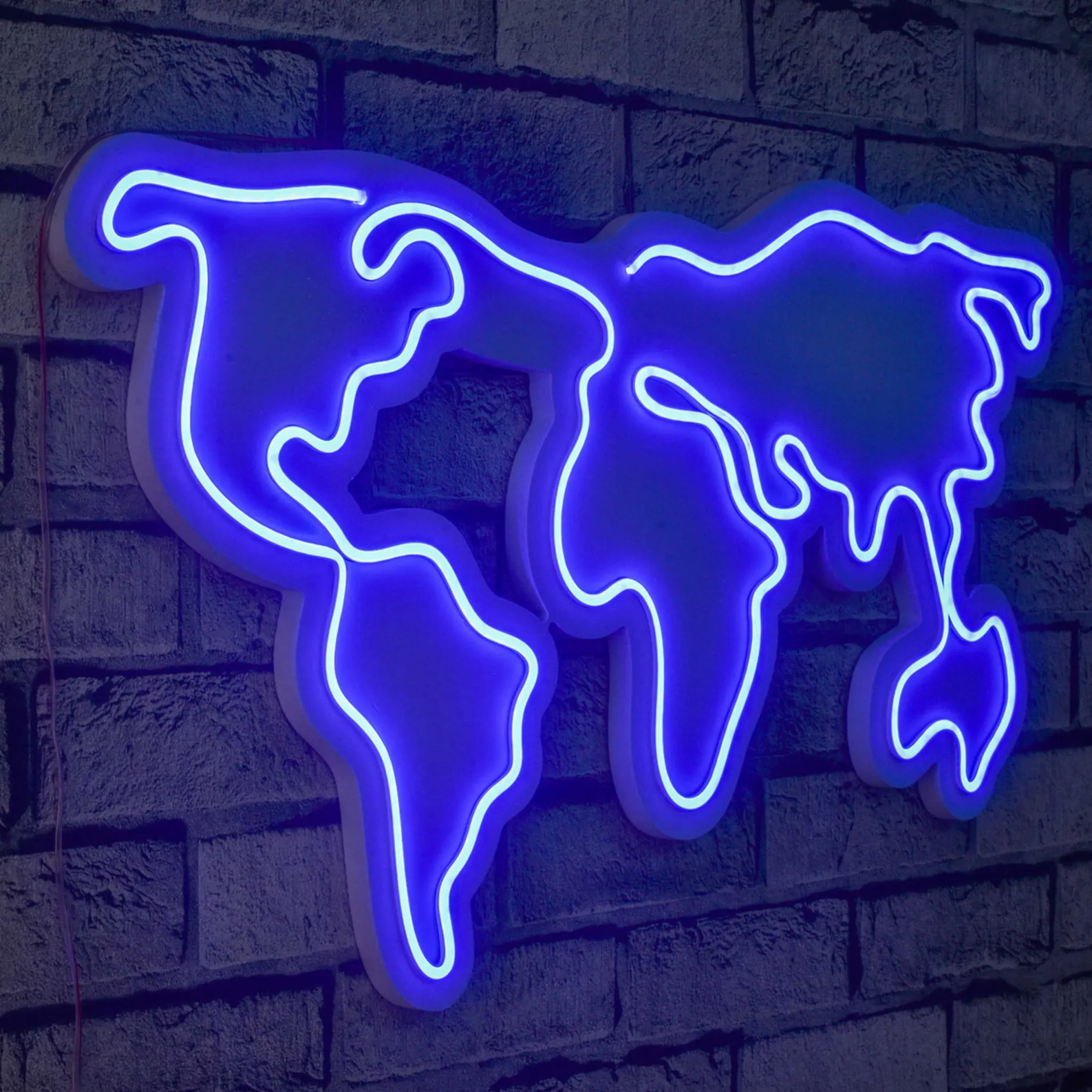 Neon Graph Dekorative LED-Beleuchtung aus Kunststoff | Blau | 66 x 38 x 2 cm