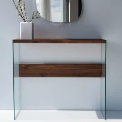Niagara Kommode | GEHÄRTETES GLAS | Walnuss