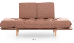 Nina 3-Sitzer-Schlafsofa | Metallrahmen | Hellbraun