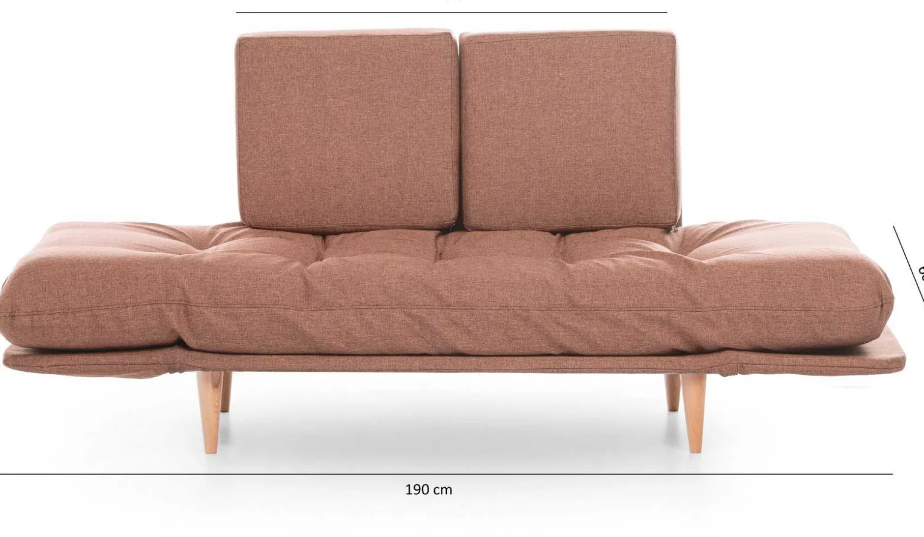 Nina 3-Sitzer-Schlafsofa | Metallrahmen | Hellbraun
