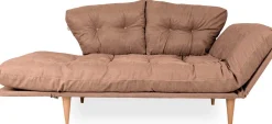 Nina 3-Sitzer-Schlafsofa | Metallrahmen | Hellbraun