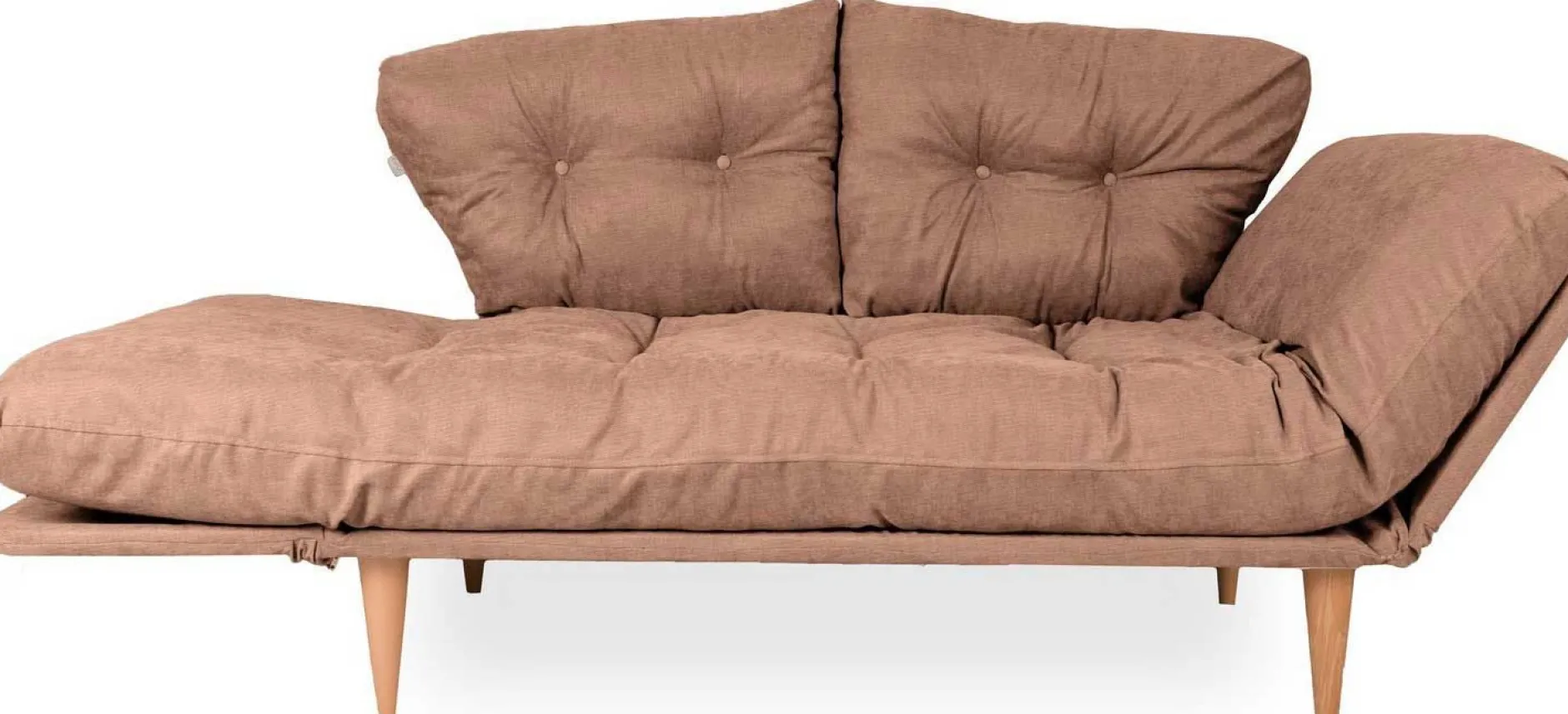 Nina 3-Sitzer-Schlafsofa | Metallrahmen | Hellbraun