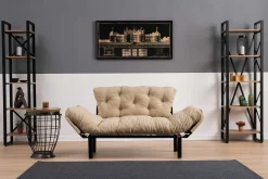Nitta 2-Sitzer-Schlafsofa | Metallrahmen | Creme