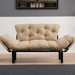 Nitta 2-Sitzer-Schlafsofa | Metallrahmen | Creme