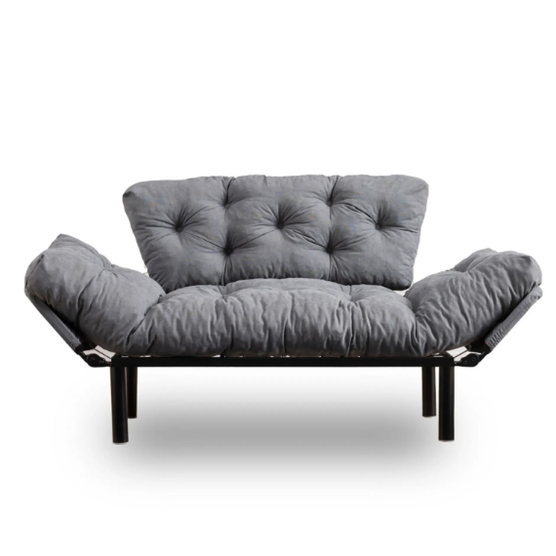 Nitta 2-Sitzer-Schlafsofa | Metallrahmen | Grau