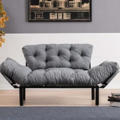 Nitta 2-Sitzer-Schlafsofa | Metallrahmen | Grau
