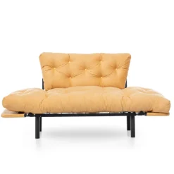 Nitta 2-Sitzer-Schlafsofa | Metallrahmen | Senfgelb
