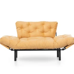 Nitta 2-Sitzer-Schlafsofa | Metallrahmen | Senfgelb