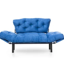 Nitta 2-Sitzer-Schlafsofa | Metallrahmen | Blau