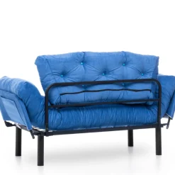 Nitta 2-Sitzer-Schlafsofa | Metallrahmen | Blau