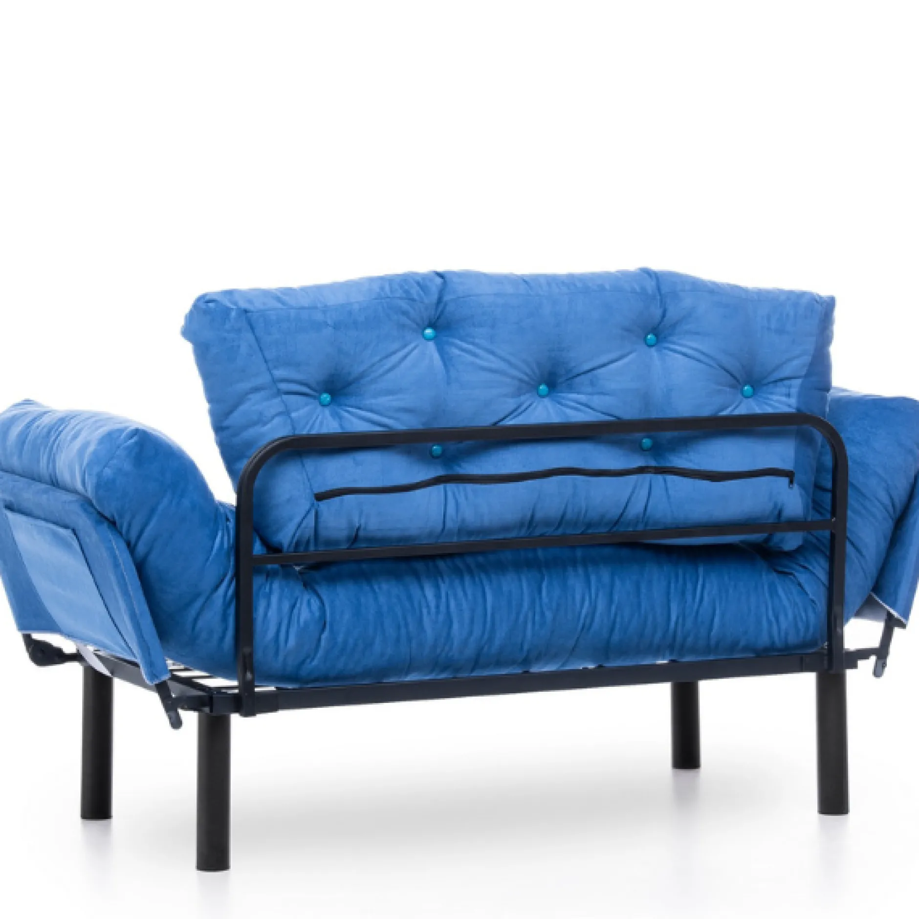 Nitta 2-Sitzer-Schlafsofa | Metallrahmen | Blau