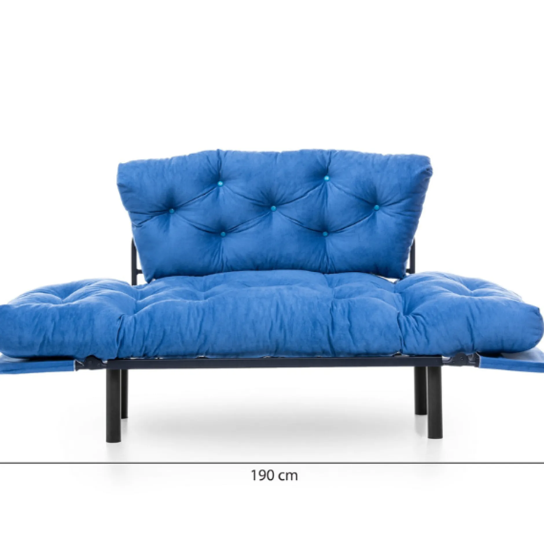 Nitta 2-Sitzer-Schlafsofa | Metallrahmen | Blau