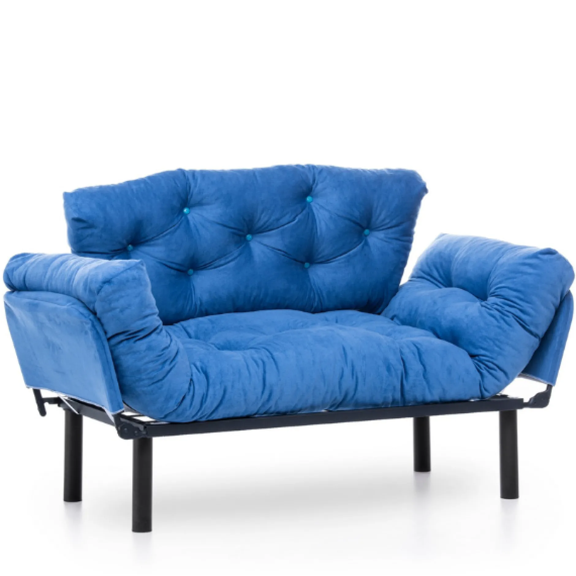 Nitta 2-Sitzer-Schlafsofa | Metallrahmen | Blau