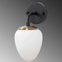 Ns Wandleuchte | METALLGEHÄUSE | Schwarz, Antik, Creme