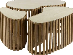 Nuovo Nierenförmiger Travertin Couchtisch Set/3