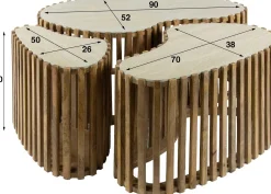 Nuovo Nierenförmiger Travertin Couchtisch Set/3