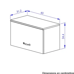 Oberschrank Küche Manchester | 60 x 32 x 35 cm | Helvezia Oak Design