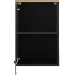 Oberschrank Manno 40cm mit Glastür - schwarz/eiche