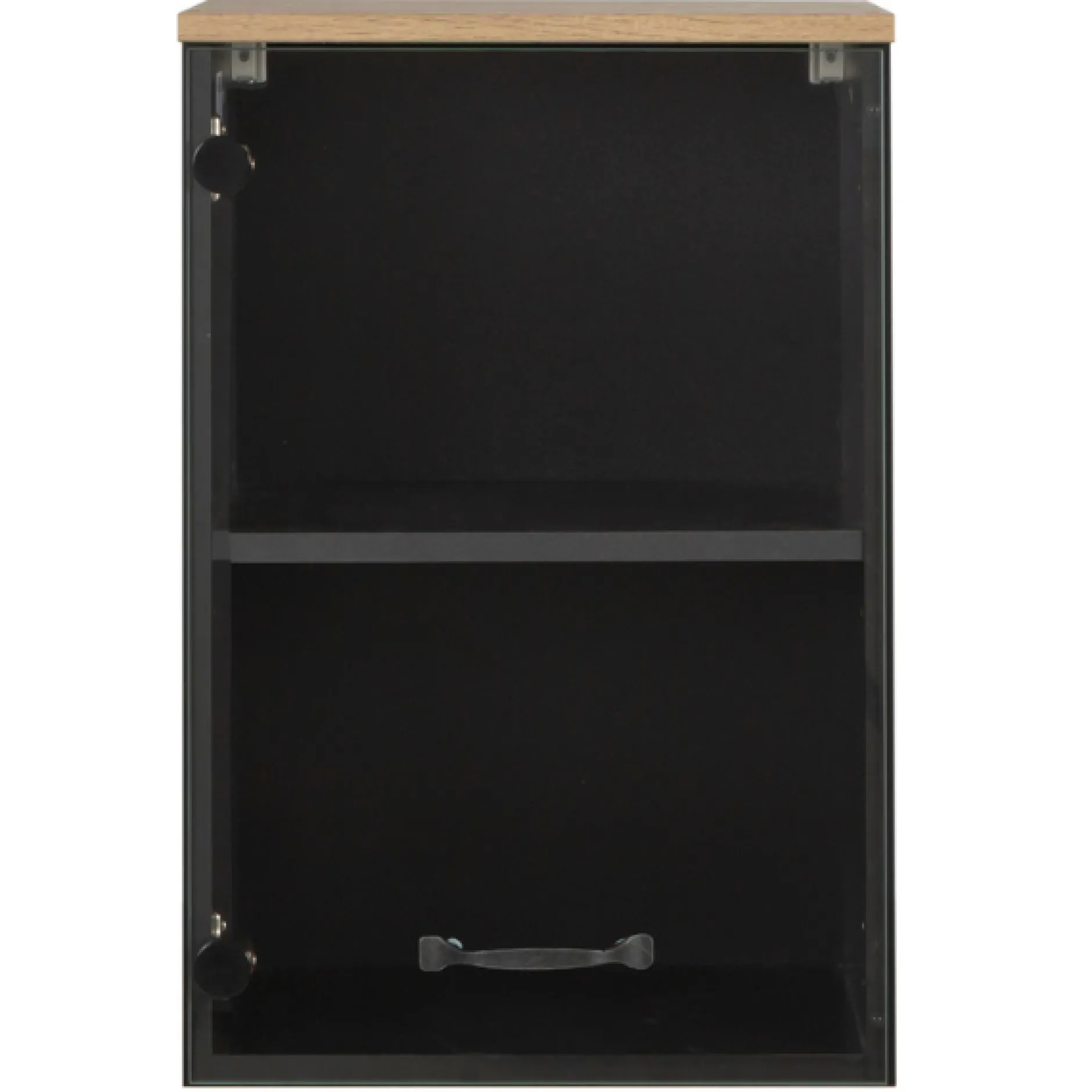 Oberschrank Manno 40cm mit Glastür - schwarz/eiche
