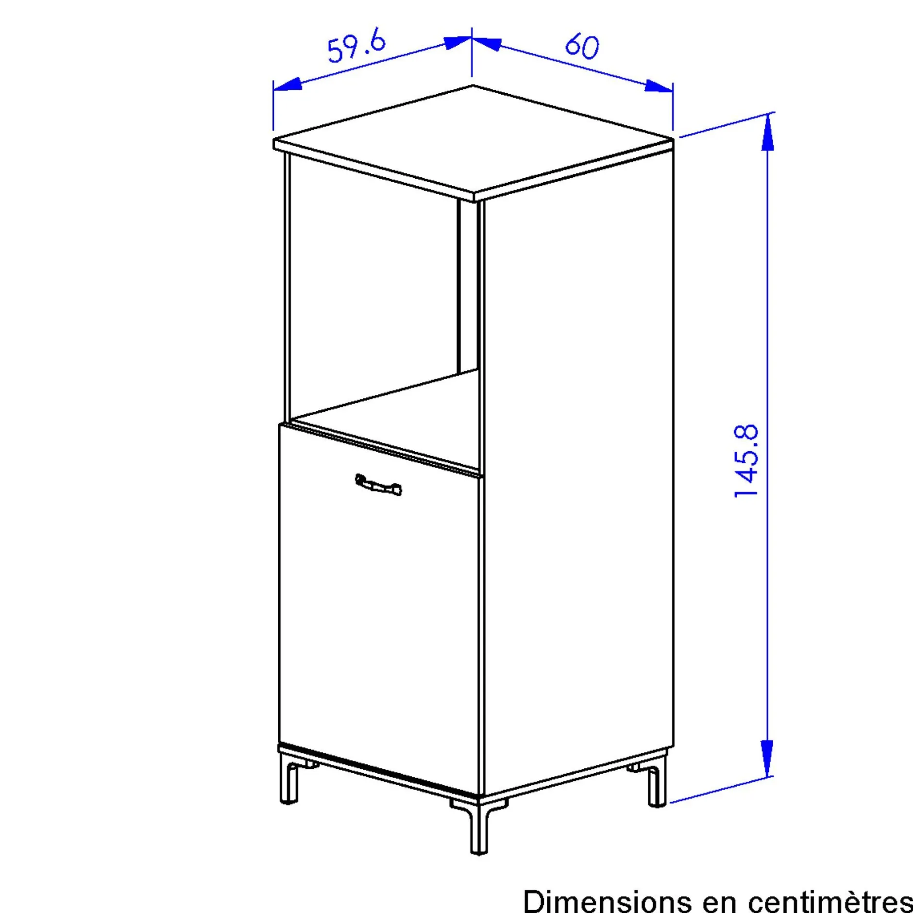 Ofenschrank Manchester | 60 x 60 x 146 cm | Helvezia Oak Design