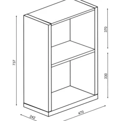 Offener Aktenschrank Bo0 - Kiefer/ weiß