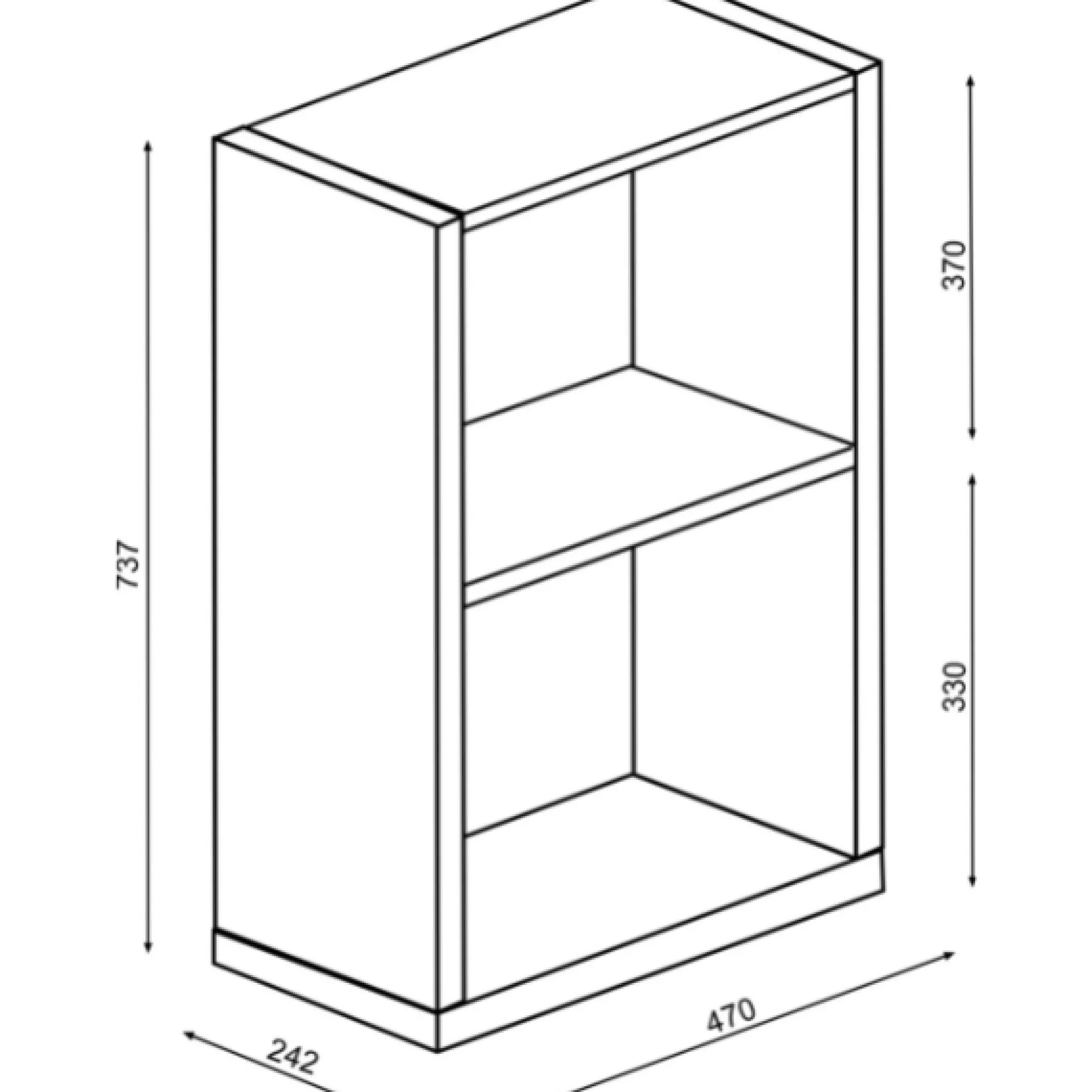 Offener Aktenschrank Bo0 - Kiefer/ weiß