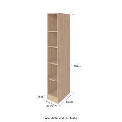Offene Regalanlage Sorrento | 30 x 60 x 200 cm | Braun