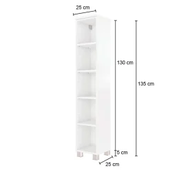 Offener Säulenschrank Gene 25cm - weiß