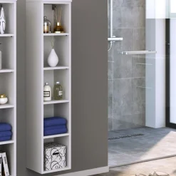 Offener Säulenschrank Gene 25cm - weiß