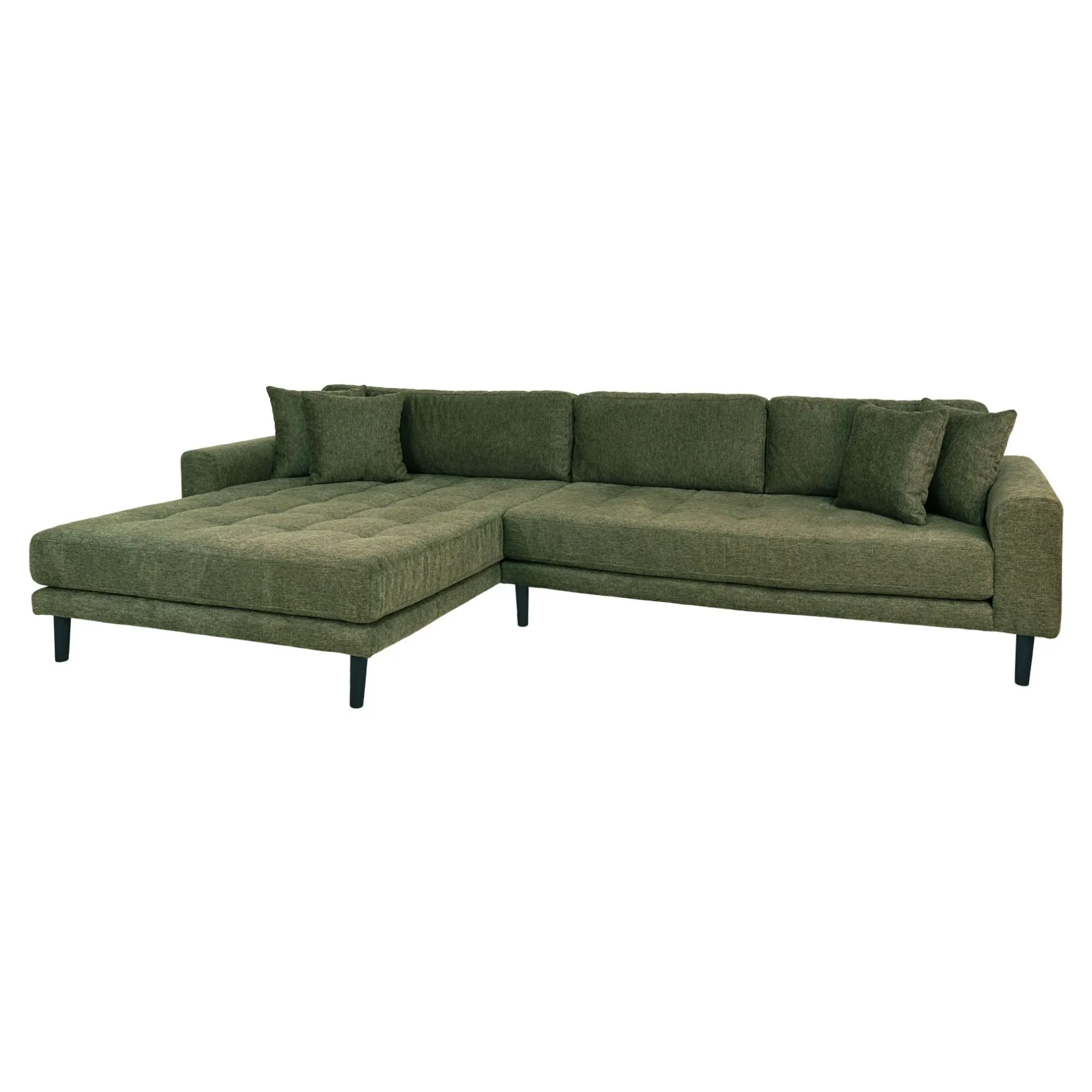 Olivgrünes Lido Lounge Sofa mit vier Kissen