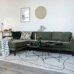 Olivgrünes Lido Lounge Sofa mit vier Kissen