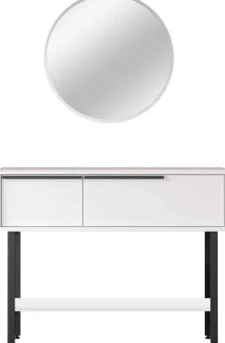 ON12 Sideboard | 100x30x76cm | mit Spiegel | Weiß